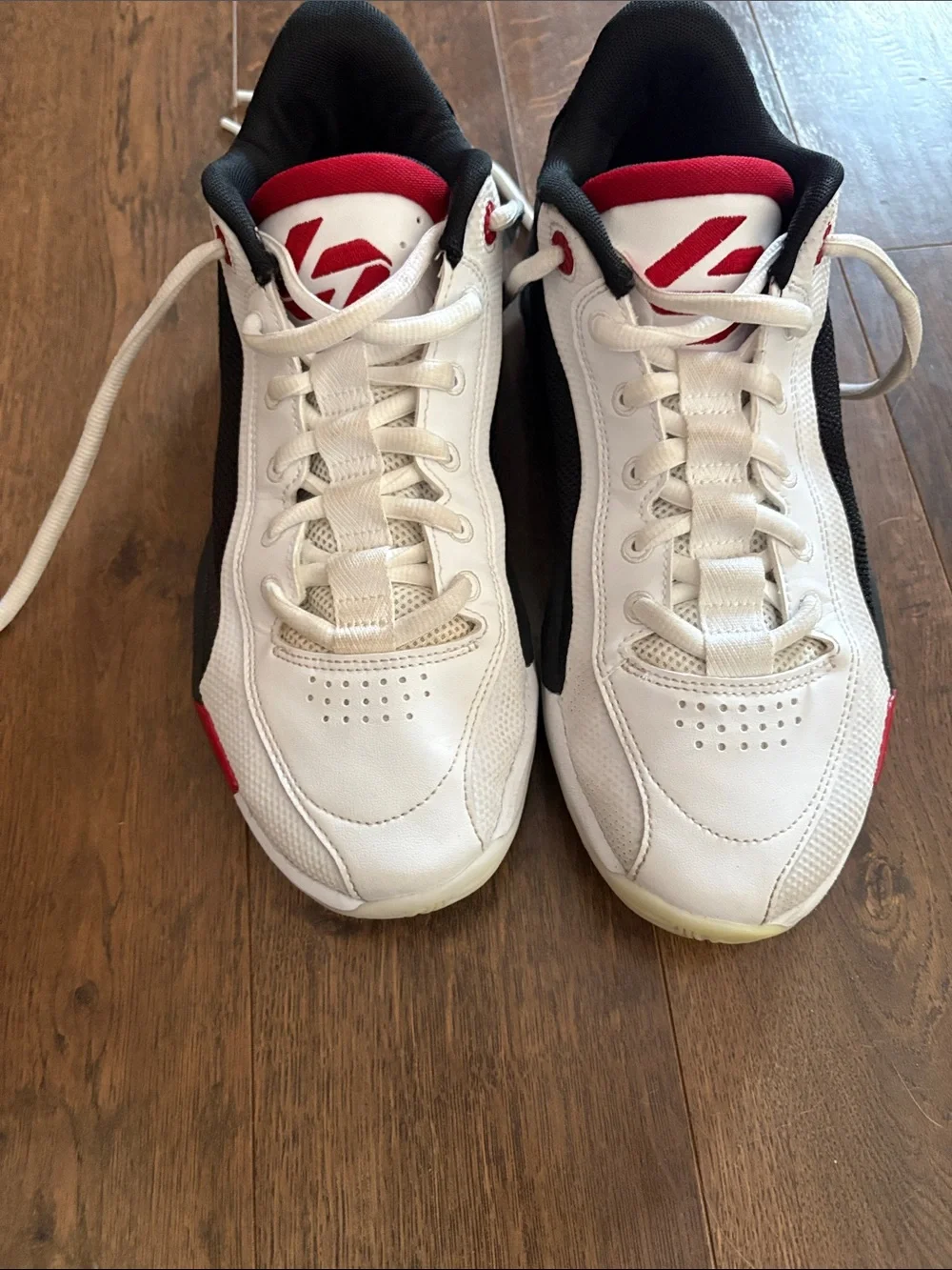 Jordan Men's White Black and Red Athletic Sneakers